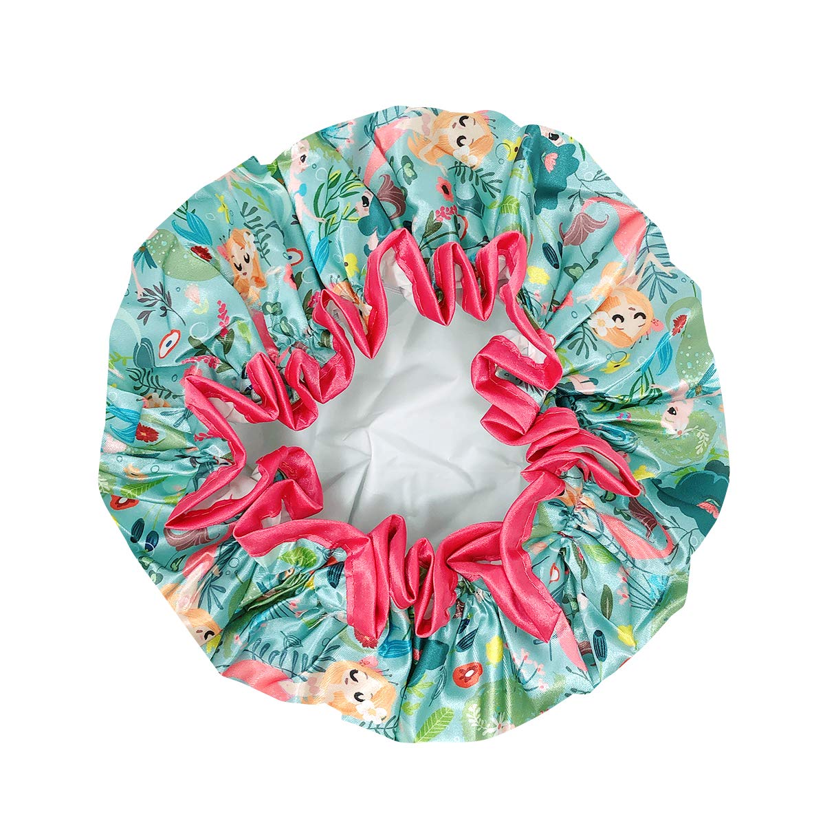 allydrew Reusable Women's Waterproof Shower Caps for Long Hair, Mermaids
