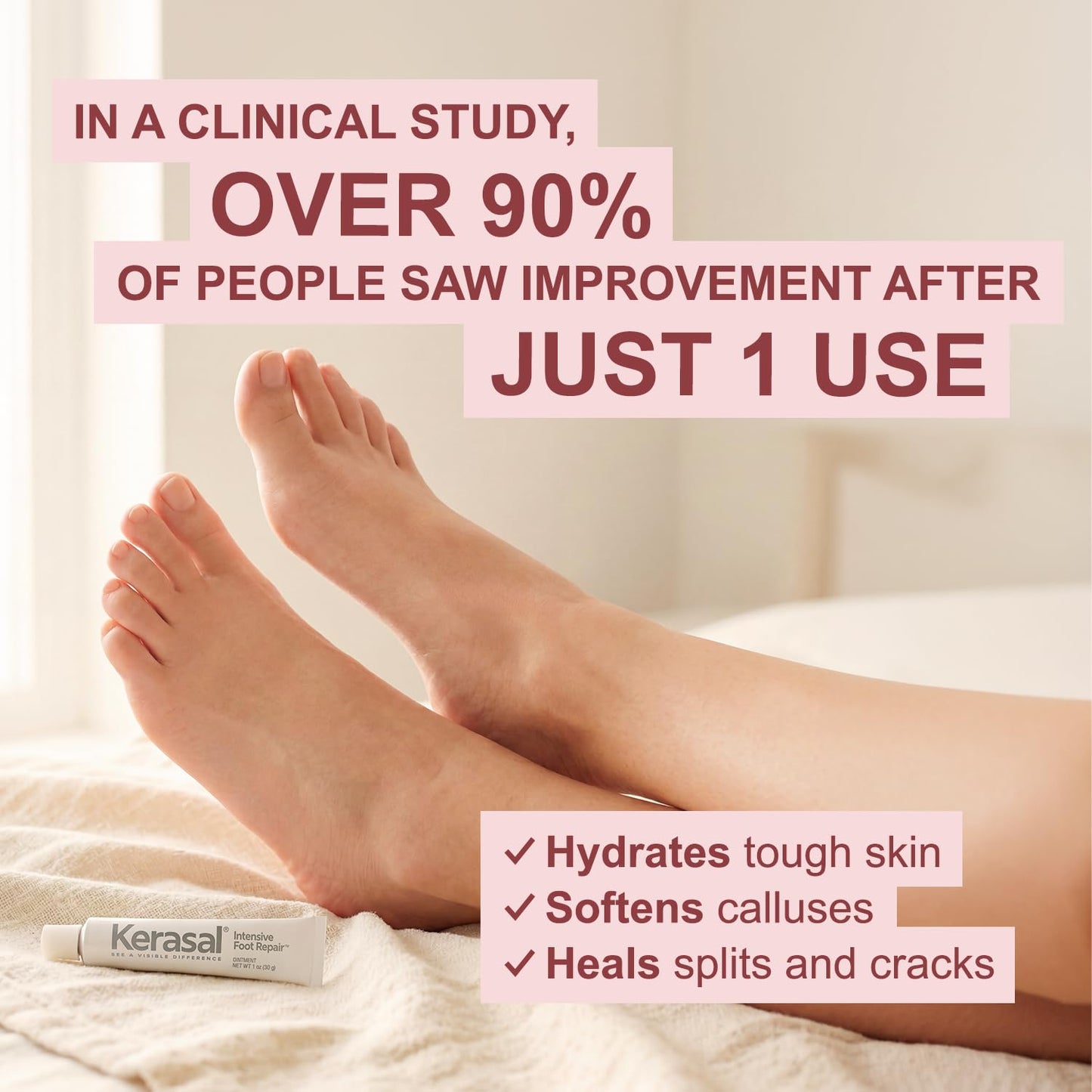 Kerasal Intensive Foot Repair, Skin Healing Ointment for Cracked Heels and Dry Feet, 1 Oz Beauty & Personal Care Kerasal
