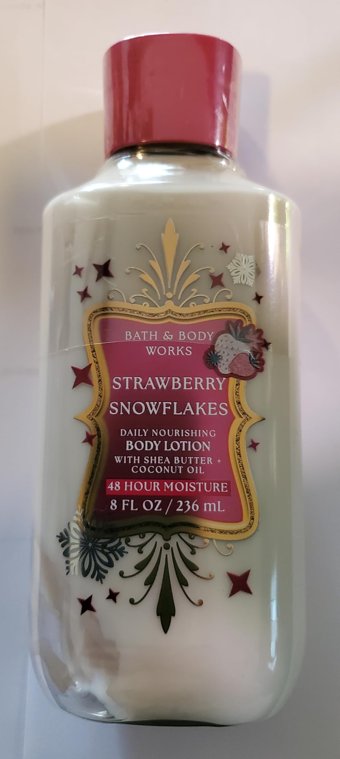 Bath & Body Works Women's Strawberry Snowflakes Body Lotion and Body Gel Wash 2 Piece Set