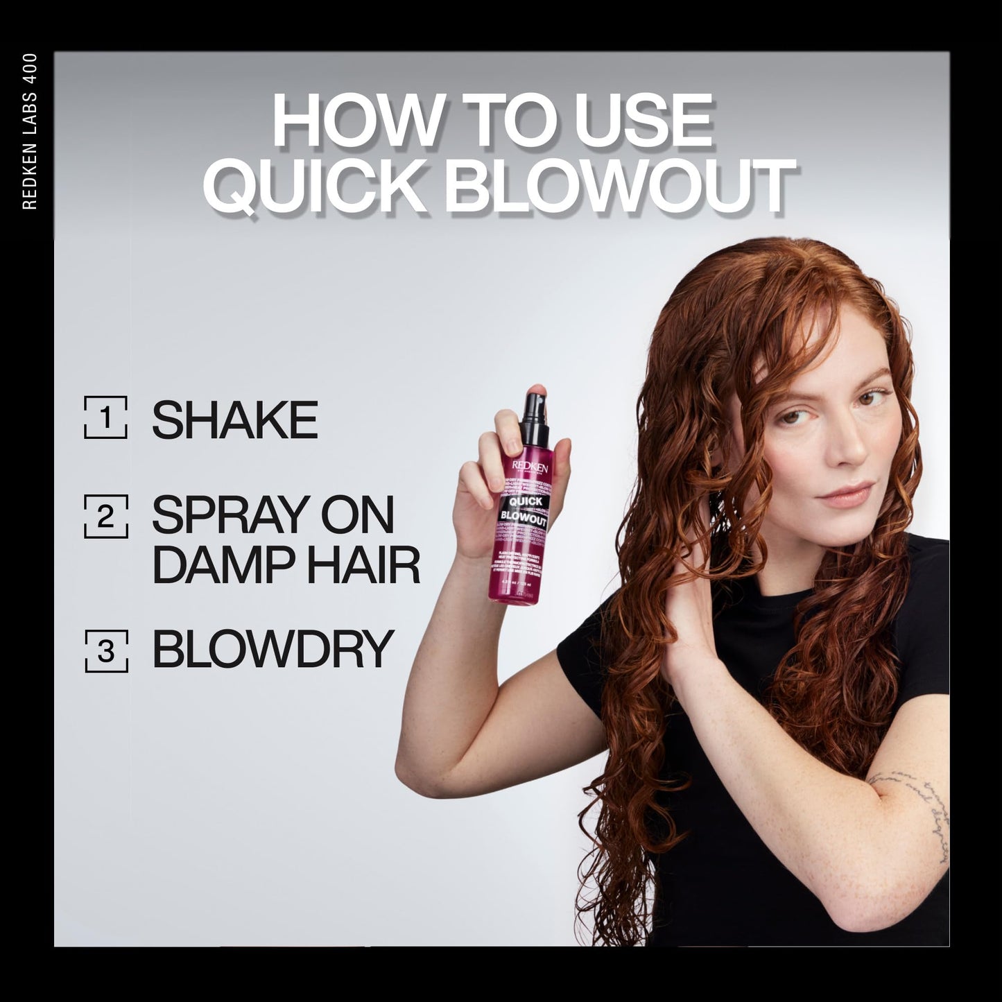 Redken Quick Blowout Heat Protectant Spray For All Hair Types - Smooths & Adds Shine, Lightweight Blowdry Styling Primer with Heat Protection, 1 Fl Oz
