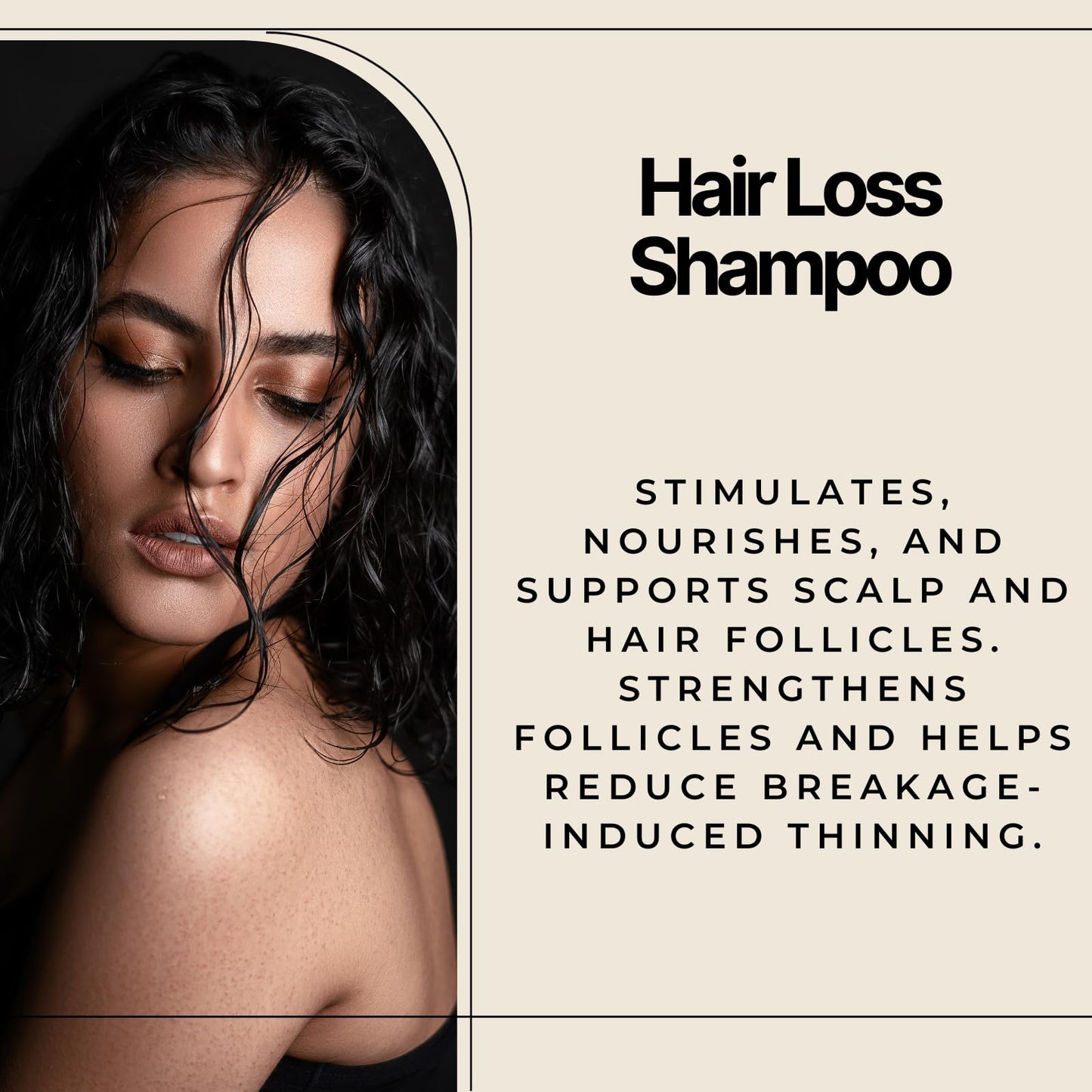 Ebony Medical Hair Support Shampoo - Thinning Hair & Patchy Hair Solution - Strengthens Strands, Scalp Health & Volume - Natural, Vegan, Sulfate-Free
