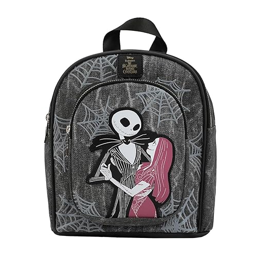 Bioworld Nightmare Before Christmas Jack & Sally 9.6" Gray Mini Backpack
