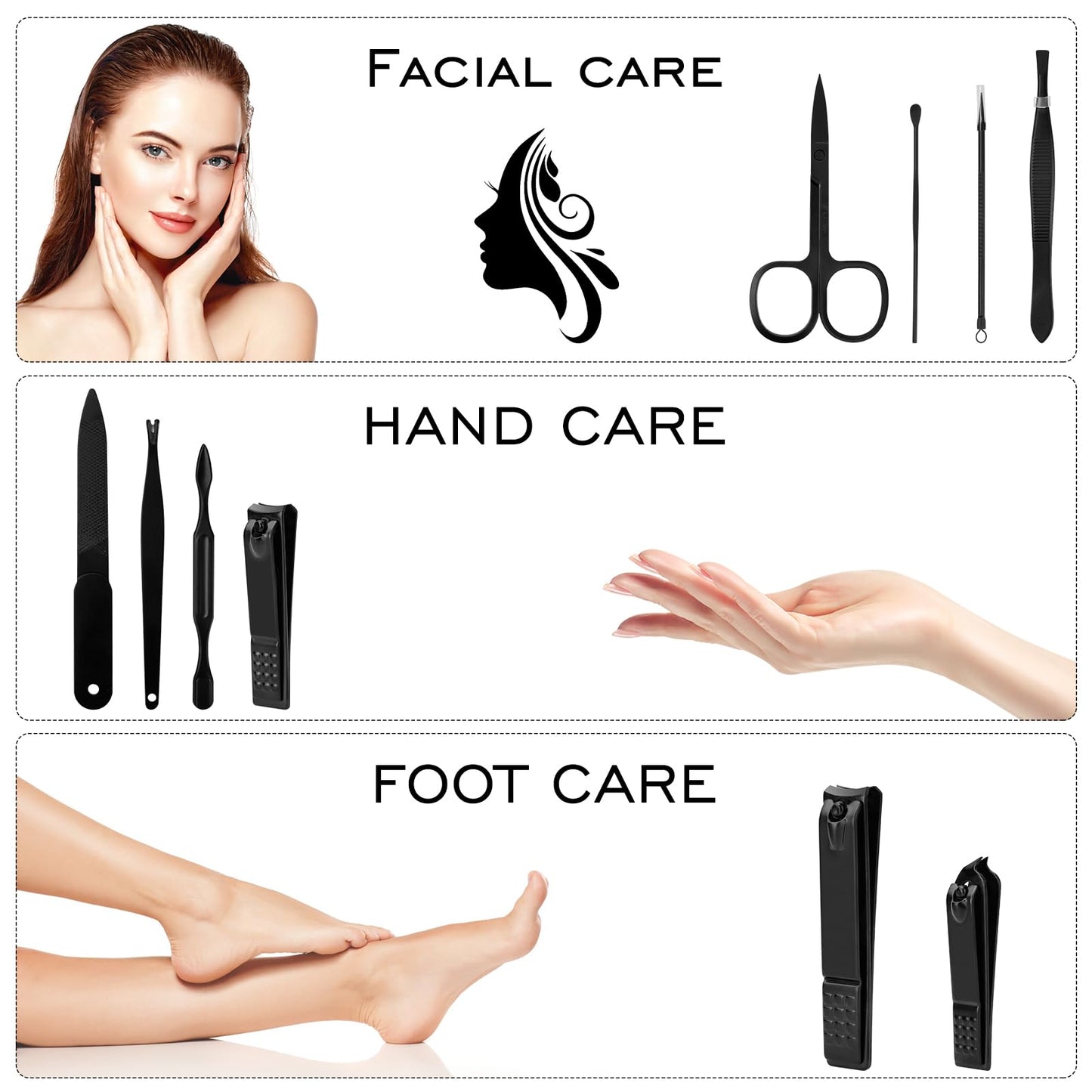 Manicure Set Gifts for Men Professional Stainless Steel Nail Clipper Kit Care Tools for Dad Him Husband Brother Boyfriend Teen Boys for Birthday Beauty and Personal Care Terulltase
