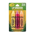 Lip Smacker Crayola Crayon Flavored Lip Balm - Moisturizing, Soothing Trio Banana Mania, Pink Sherbert, & Outrageous Orange