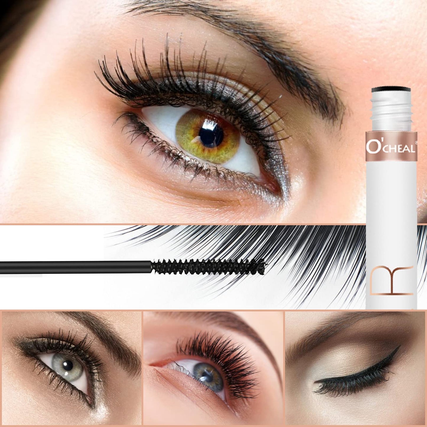 O'CHEAL Mascara Volume and Length, Waterproof Black Natural Thrive Mascara Liquid Lash Extensions Eye Makeup, Defining, Curling, Long Lasting, Smudge…