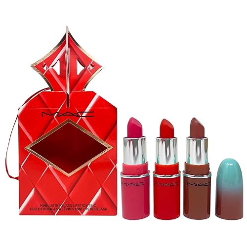 MAC M·A·C Cosmetics Holiday Exclusive Wildest Gleams Mini Lustreglass Lipstick Trio: Brights - Posh Pit, No Photos and TNTeaser