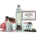 CMD Luxury Dubai Fragrance Perfume Oil Pheromones Infused, Roll On, Oud Ispahan Inspired, Natural Tigers Eye Crystal Rollerball, EDP Body Oil Roller
