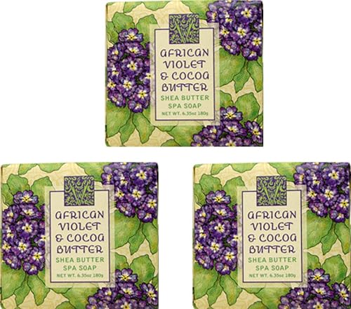 Greenwich Bay Cleansing Spa Soap, Shea Butter, and Cocoa Butter. Blended with Loofah and Apricot Seed, No Parabens, No Sulfates 6.35 Ounce (3 Pack)