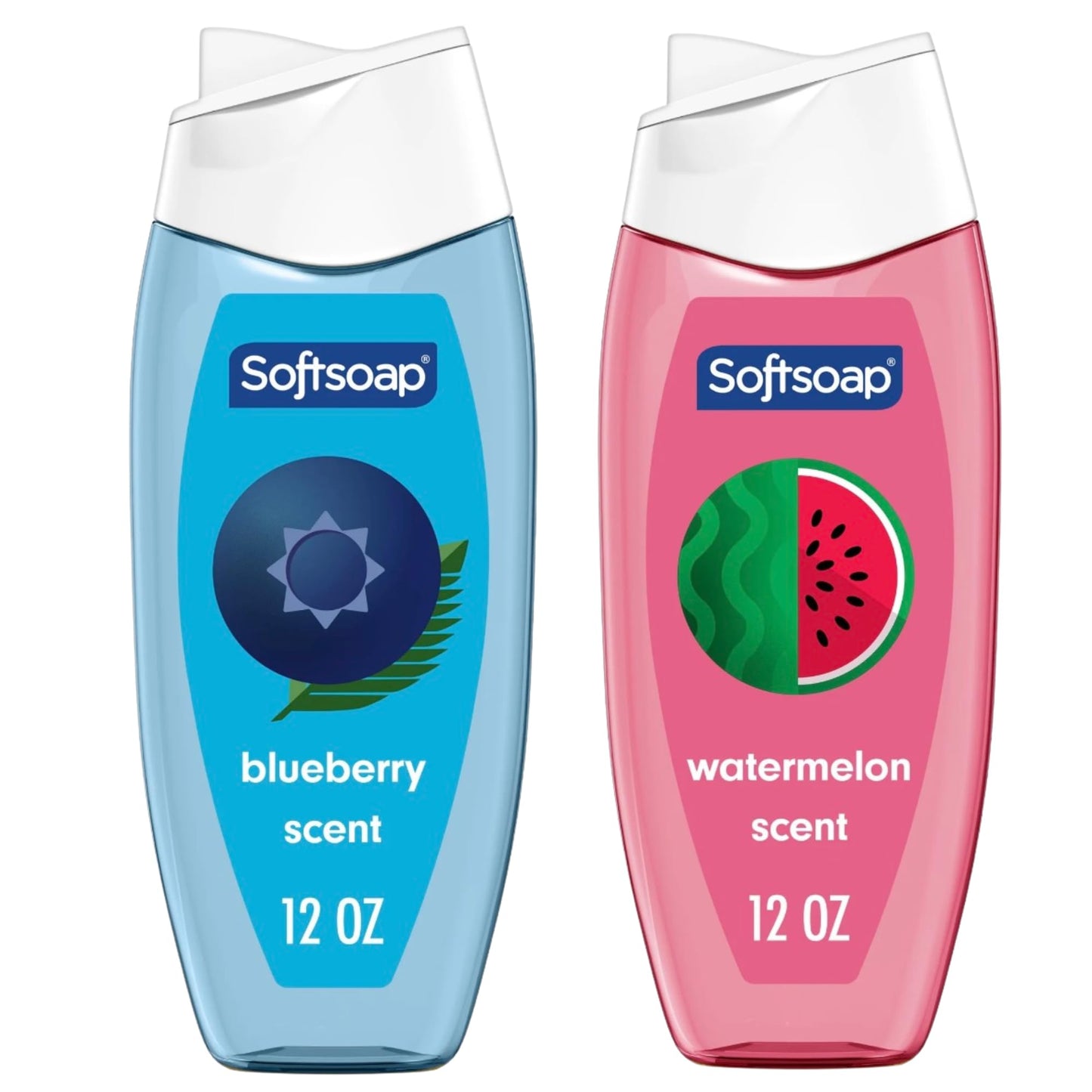 Softsoap Moisturizing Body Wash, Limited Edition Summer Scents, Blueberry and Watermelon, 12 oz, 2 Pack