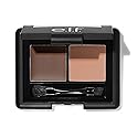e.l.f. Eyebrow Kit, Brow Powder and Wax Duo, Long Lasting, Fuller, Thicker, Brush Included, 0.3 Oz, Dark, 1 Count