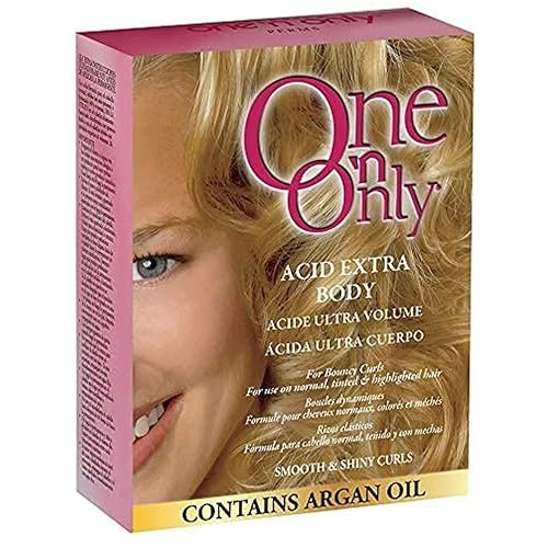 One 'N Only Acid Extra Body Hair Perm - At Home Perm Kit with Argan Oil for Bouncy Curls - Provides Firmer & More Manageable Curls for Normal, Tinted