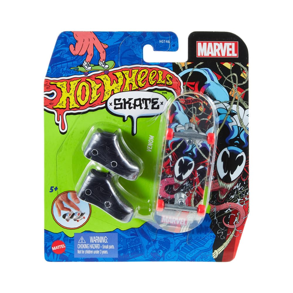 Hot Wheels Skate Vehículo de Juguete Patineta Marvel con Tenis