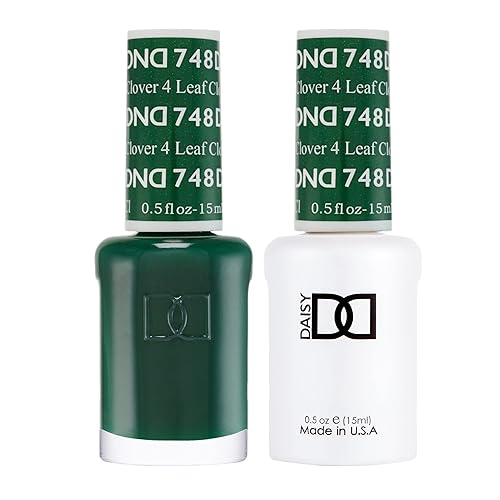 DND Gel Polish Set, Green Collection, UV/LED Gel Polish and Air Dry Nail Lacquer, Matching Chip-Free Polish Duo, 474 4 Leaf Clover, 0.5 Fl Oz