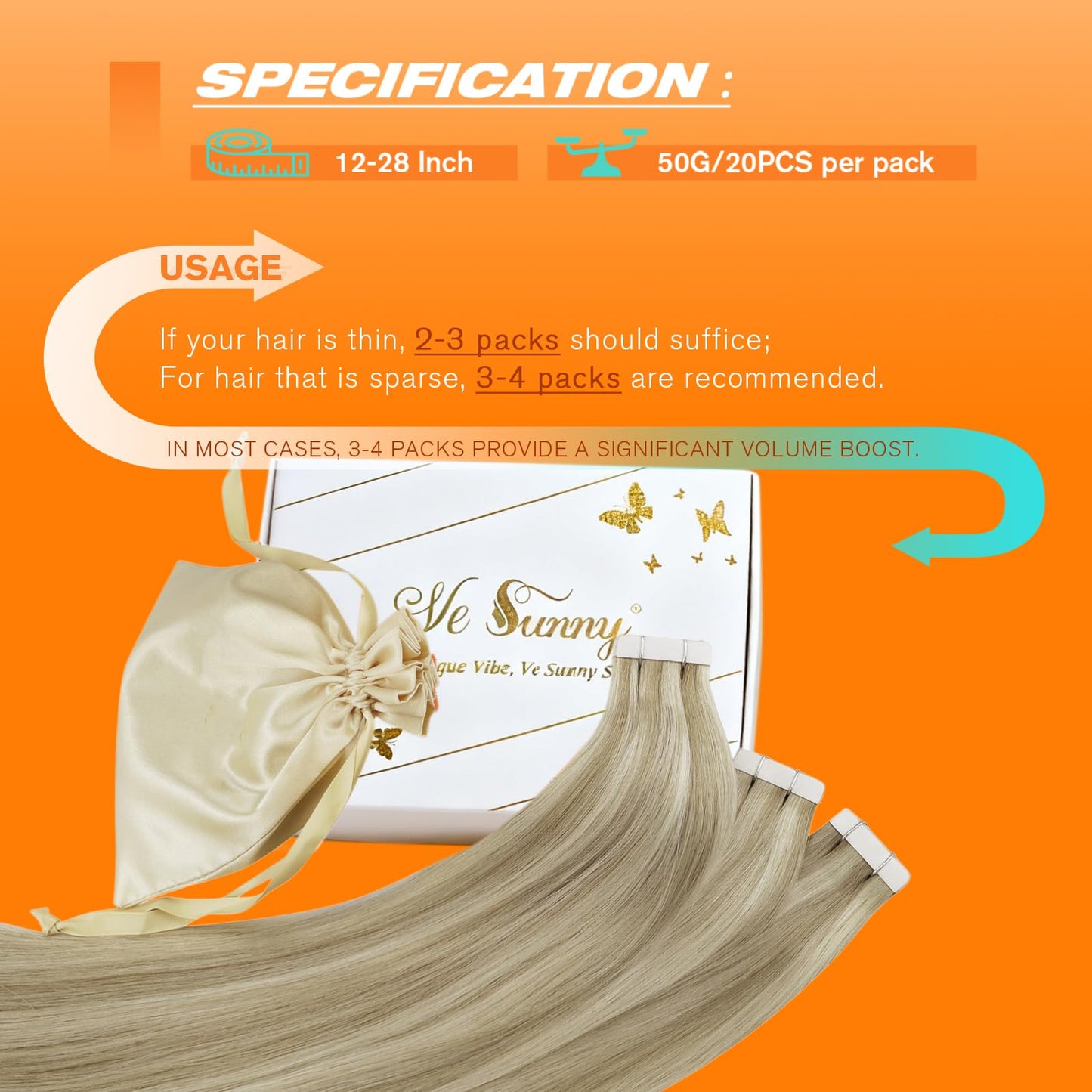 Sunny Hair Tape in Hair Extensions Real Human Hair Invisible Remy Hair Extensions Tape ins for Women Golden Blonde Highlight Medium Blonde 22 inch Beauty and Personal Care Sunny Hair