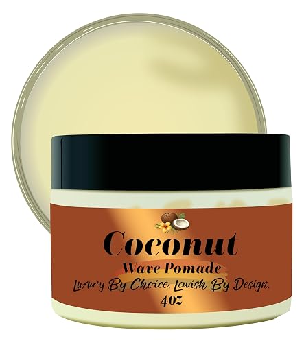 Black Lavish Essentials Ultra-Smooth 360 Wave Pomade, 4oz Coconut Hair Butter, Strong Hold Non-Greasy Hair Styling Cream for Deep Waves, Shea