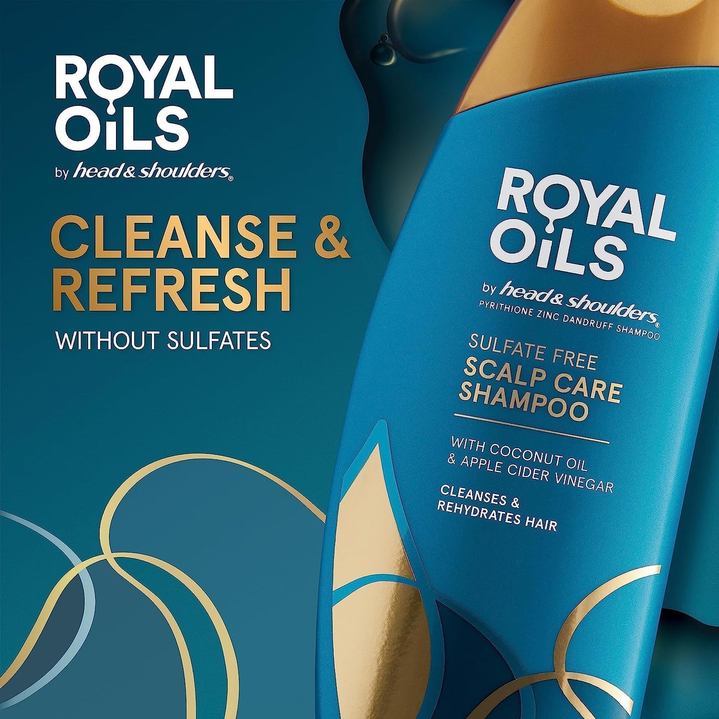 Head & Shoulders Anti-Dandruff Shampoo, Royal Oils Moisturizing Shampoo, 1% Pyrithione Zinc, Curly & Coily Hair, Coconut, Apple Cider Vinegar Beauty and Personal Care Head & Shoulders