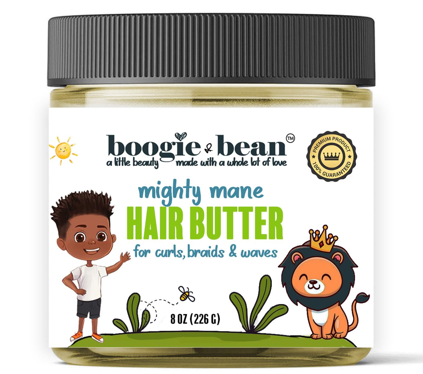 Boogie and Bean Boys Hair Pomade for Waves and Curly Hair, Moisturizing Hair Butter for Black Boys, Soft Hold Wave Pomade for 360 Waves, Curls, Coils