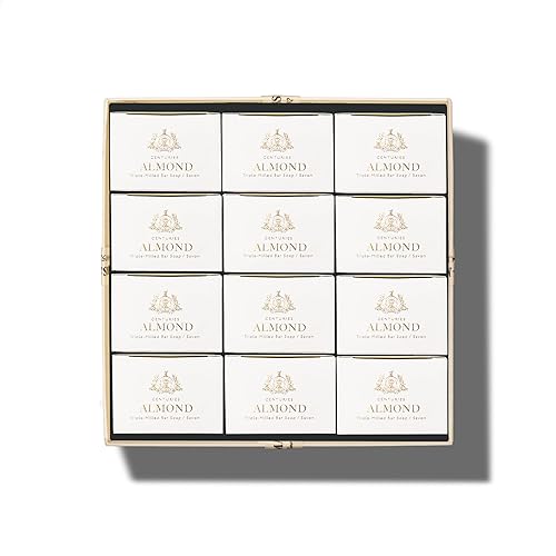 Caswell-Massey Almond Natural Bar Soap Gift Set - Moisturizing Triple-Milled Body Soap for Men & Women - Plant-Based with Essential Oils for Soft