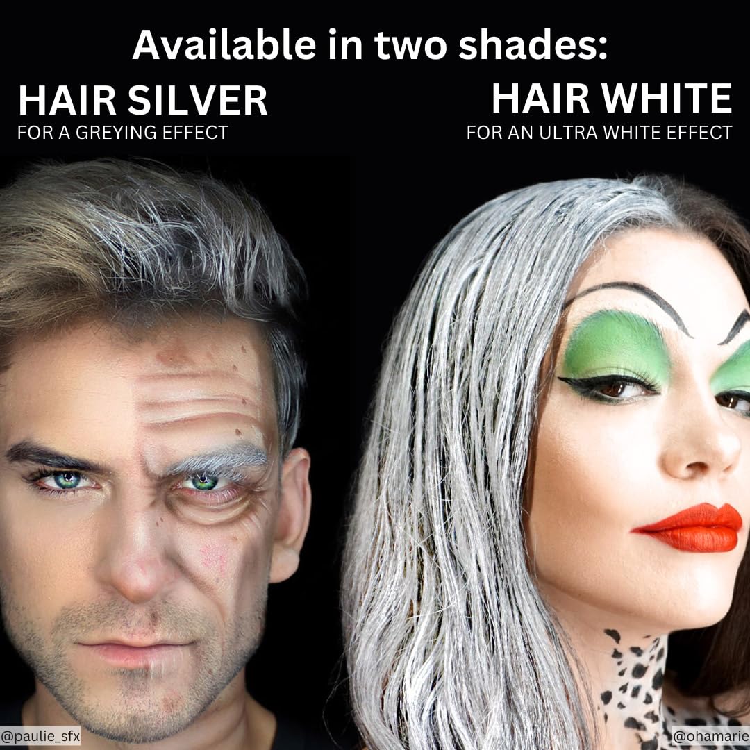 Mehron Makeup Hair White/Hair Silver (4.5 oz, Silver)