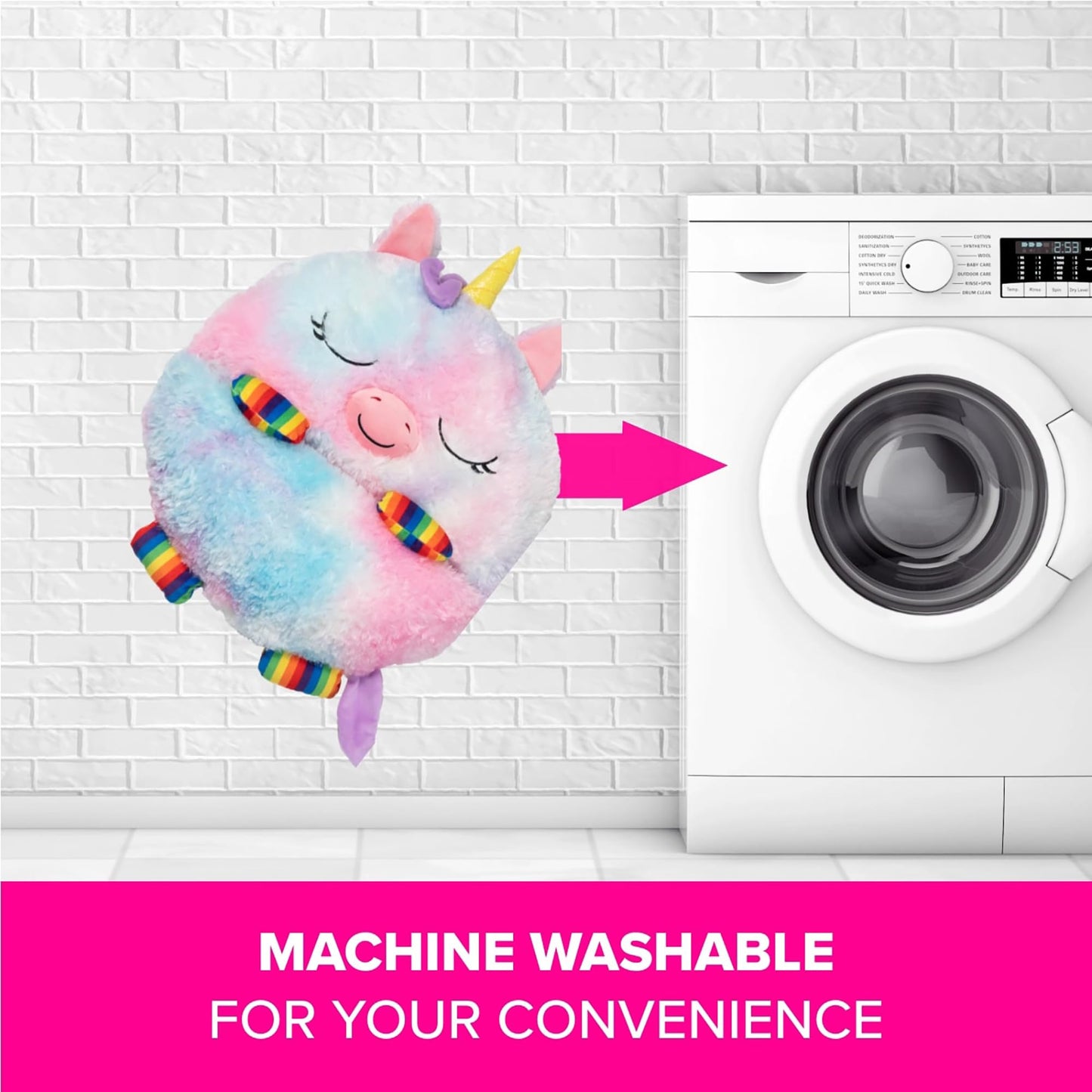 Happy Nappers: Pillow & Sleepy Sack: Medium - Rainbow Unicorn - 54 x 20, Plush Animal Character, 2-in-1 Pillow Sleeping Bag, Play, Kids Ages 3+