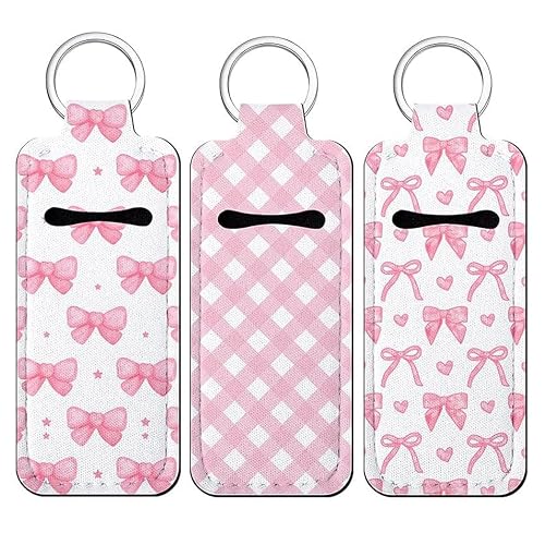 Fadayunn Chapstick Holder Key Chain Lip Balm Holder Keychain Cute Chapstick Holder Keychain Potable Chapstick Holders with Clip Lip gloss Organizer