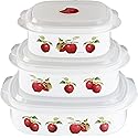 Reston Lloyd Nesting Microwave Containers, Set of 3, Adjustable Steam Vents, Airtight, Meal Prep, BPA-Free Plastic- Freezer & Dishwasher Safe…