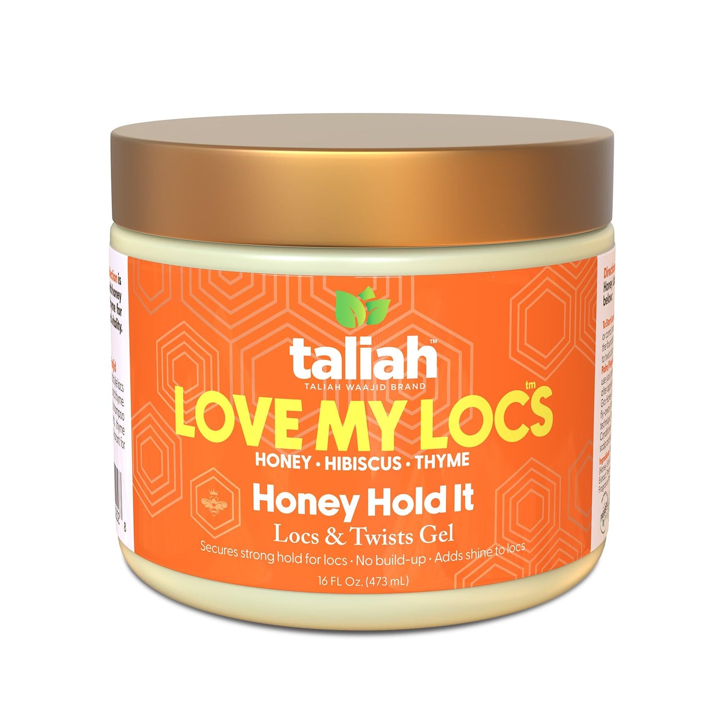 Taliah Waajid Love My Locs Honey Hold It Locs & Twists Gel - Hair Styling Gel for Textured Hair, 16oz - Infused with Honey, Hibiscus, and Thyme