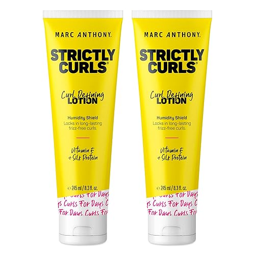 Marc Anthony Curl Defining Lotion, Strictly Curls - 2 Pack - Silk Protein & Vitamin E Hair Gel for Dry Damaged Curly Hair - Sulfate-Free Moisturizing
