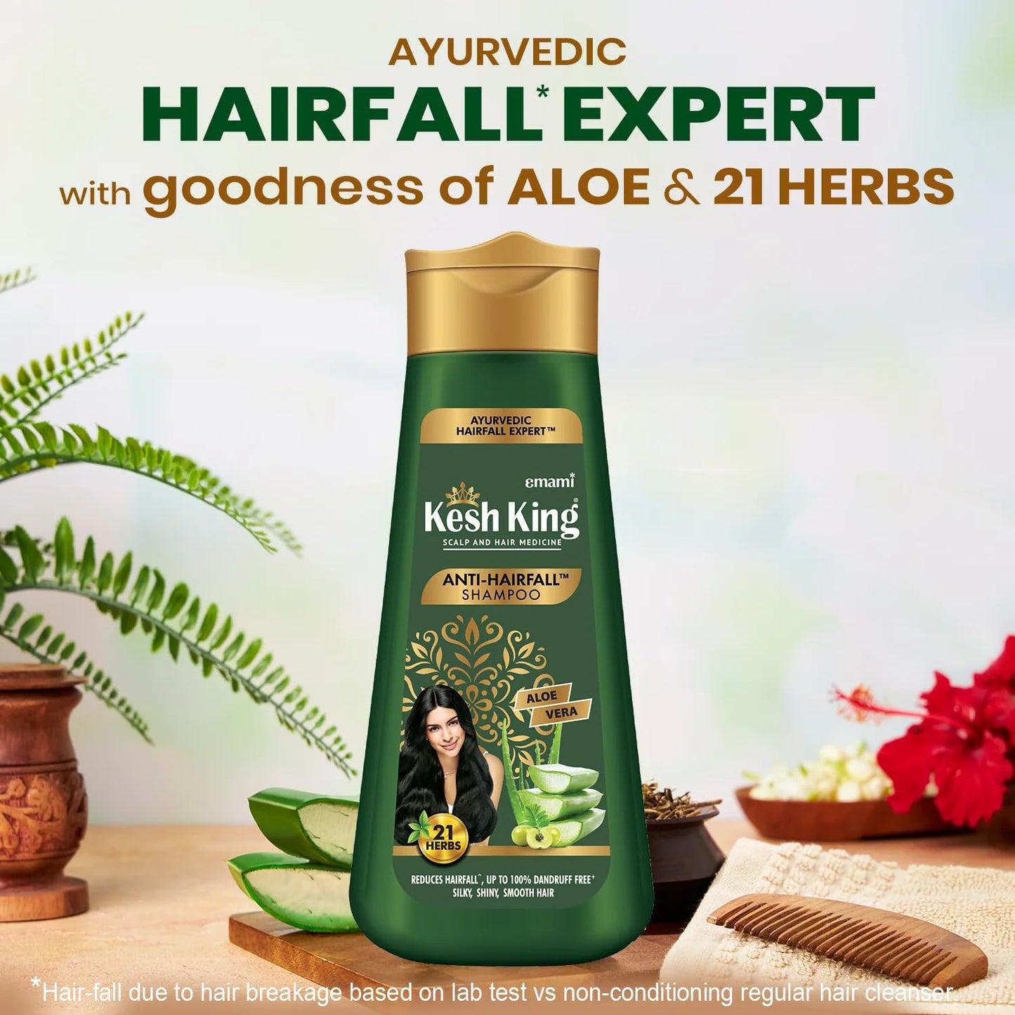KESH KING Anti Hairfall Shampoo | with 21 Ayurvedic Herbs & Aloe Vera | Provides Healthy Nourished Scalp | for Shiny & Smooth Hair | 6.76 Fl Oz/200ml