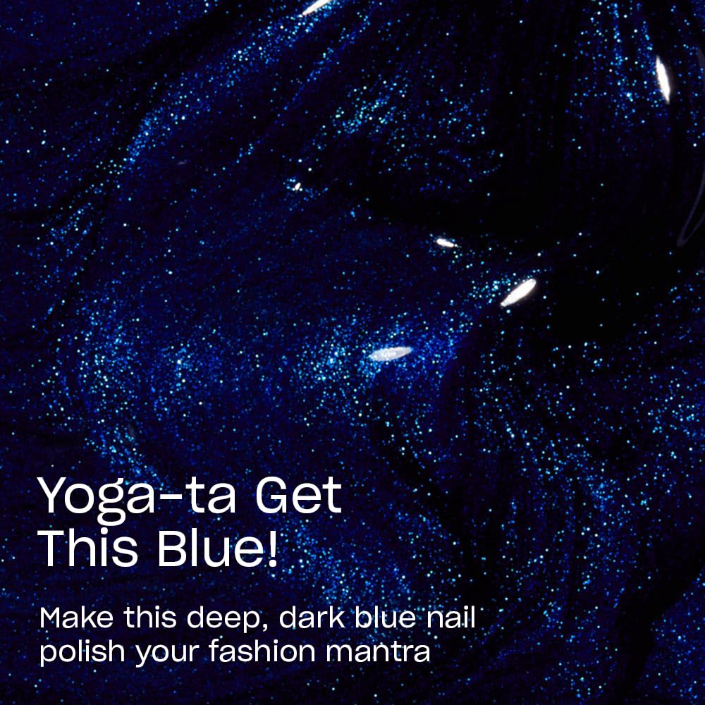 OPI Nail Lacquer Yoga-ta Get This Blue! | Opaque Dark Blue Shimmer Chip Resistant Nail Polish | Fast Drying, Streak Free
