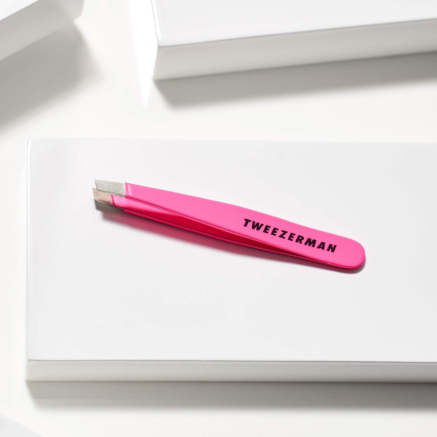 Tweezerman Mini Slant Tweezer - Tweezerman Tweezers for Eyebrows Neon Pink Beauty and Personal Care Tweezerman