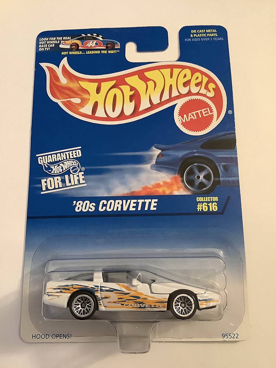 HOT WHEELS 1996 COLLECTOR # 616 '80S CORVETTE HOOD OPENS!