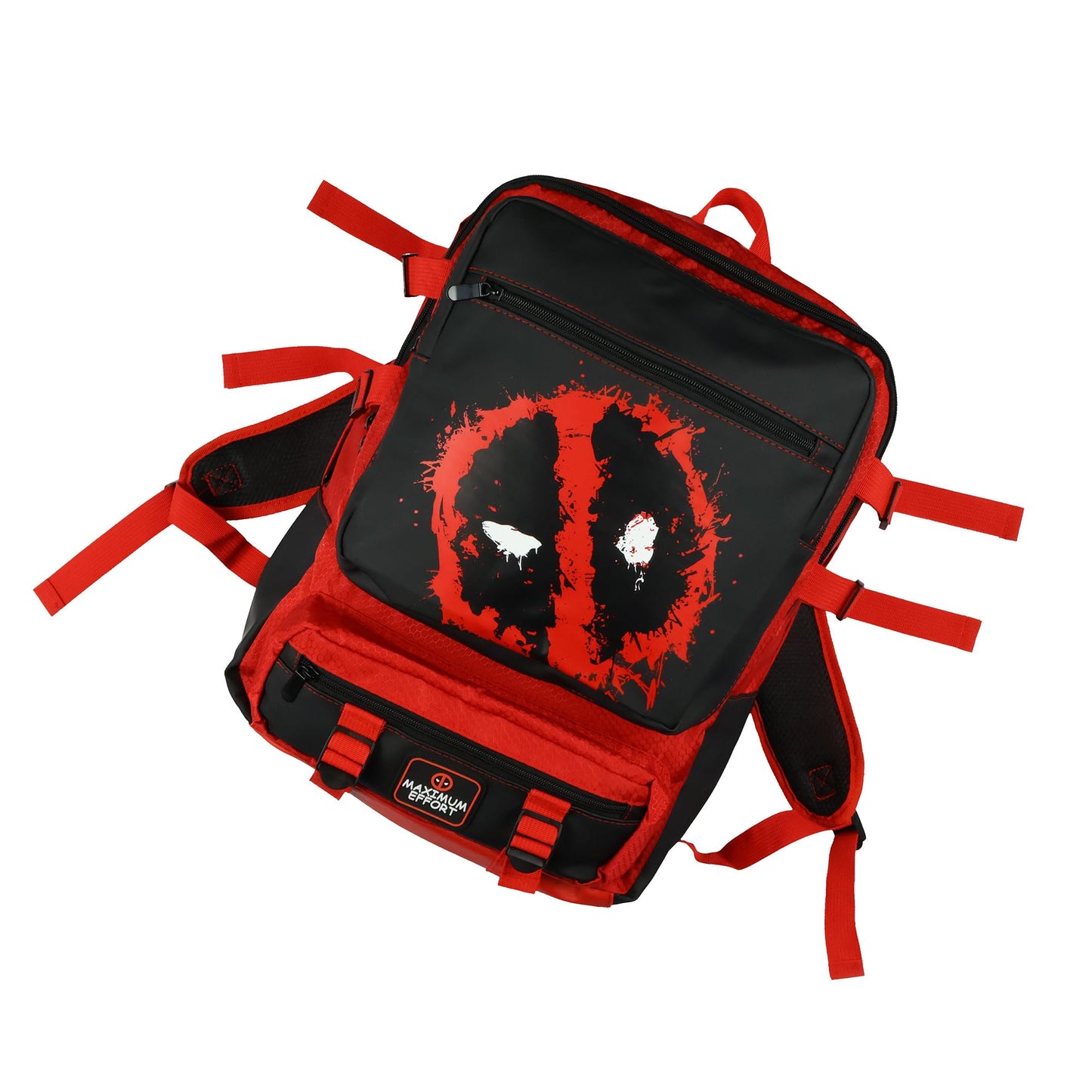 Marvel Deadpool Backpack Maximum Effort Built-Up Utility Laptop Tech Sleeve Book Bag