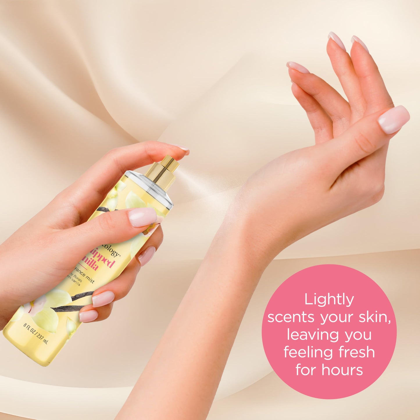 Bodycology Long-Lasting Fragrance Body Mist, Whipped Vanilla, 8 fl oz (Pack of 2)