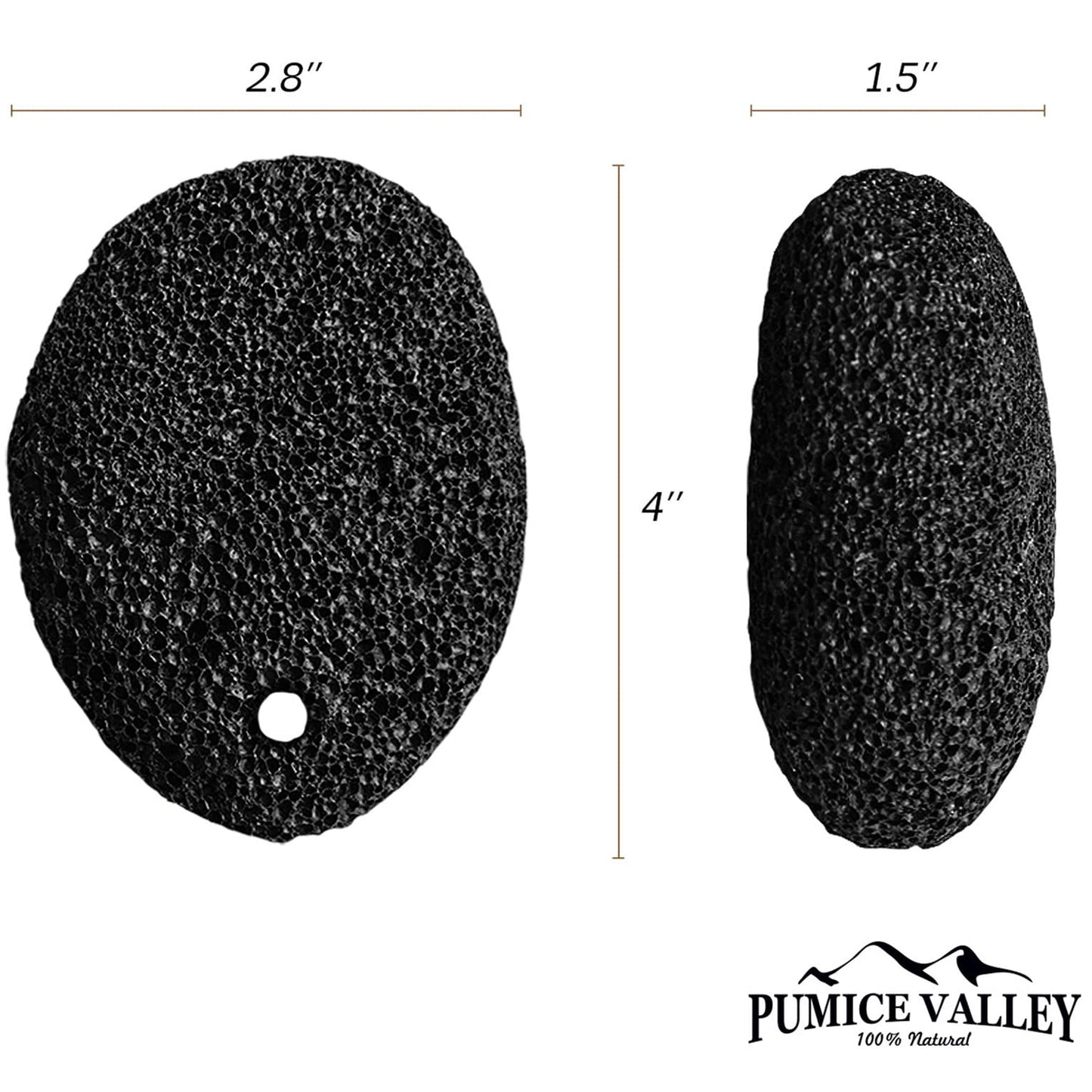 Pumice Stone - Natural Earth Lava Black - Callus/Corn Remover for Feet Heels and Palm - Pedicure Exfoliation Tool - Dry Dead Skin Scrubber - Health Beauty and Personal Care Pumice Valley