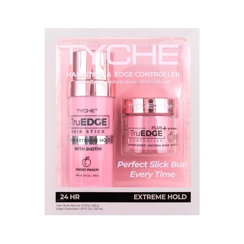 Tyche by Nicka K New York, Edge Controller and Hair Styling Stick, 24 Hour Hold, Water Based, Natural Shine, Biotin Infused (Sweet Peach)