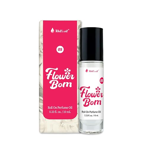 Well's Oil Roll-On Perfume Oil (Flower Bom) | Long-Lasting | Paraben-Free | 0.33 Fl Oz / 10 ml