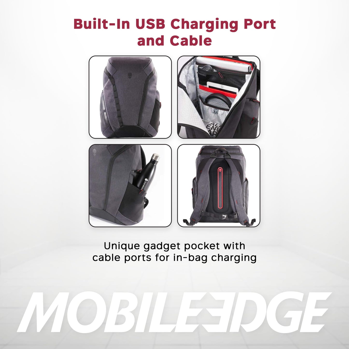 Mobile Edge Elite 28L Backpack, Specifically Designed for Alienware m15 m17 Gaming Laptops 15"/17"