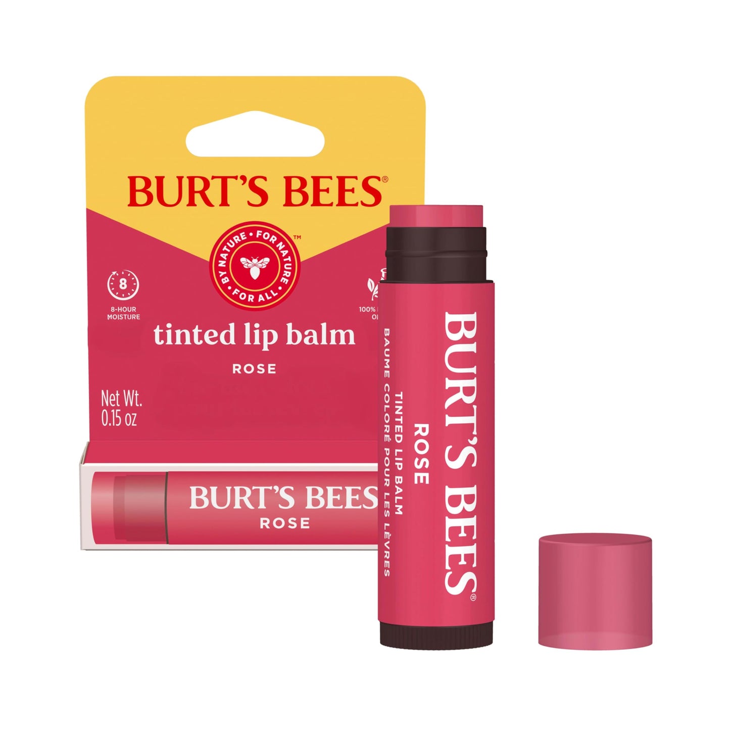 Burt's Bees Lip Tint Balm, Long Lasting 2 in 1 Duo Tinted Balm Formula, Color Infused with Hydrating Shea Butter for a Natural Looking Buildable