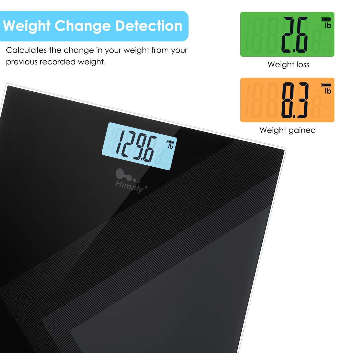 himaly Digital Body Weight Scale, USB Rechargeable Bathroom Scale with Step-On Technology, Back Light Display, Digital Weight Scale, 400Ibs/180kg…