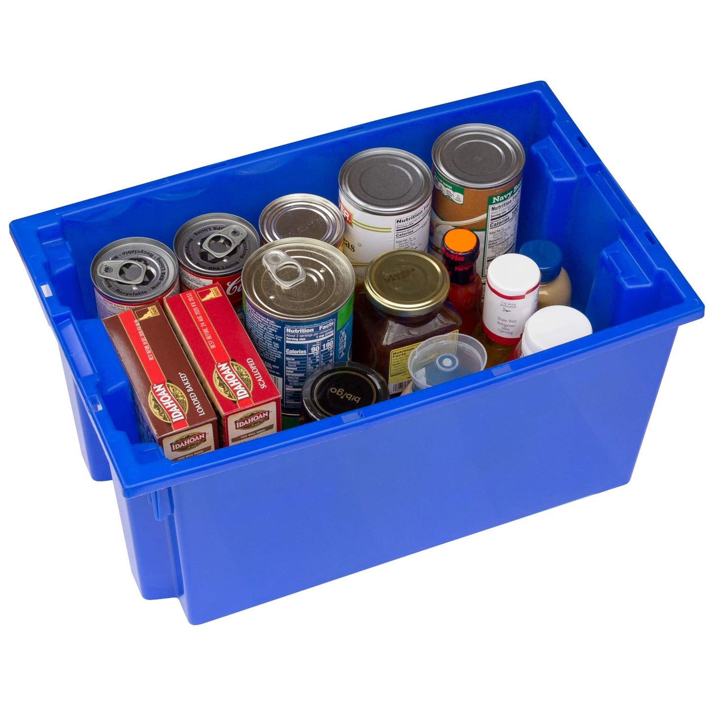 Akro-Mils 35180 Nest and Stack Plastic Storage Container and Distribution Tote, (18-Inch L x 11-Inch W x 6-Inch H), Blue, (6-Pack)