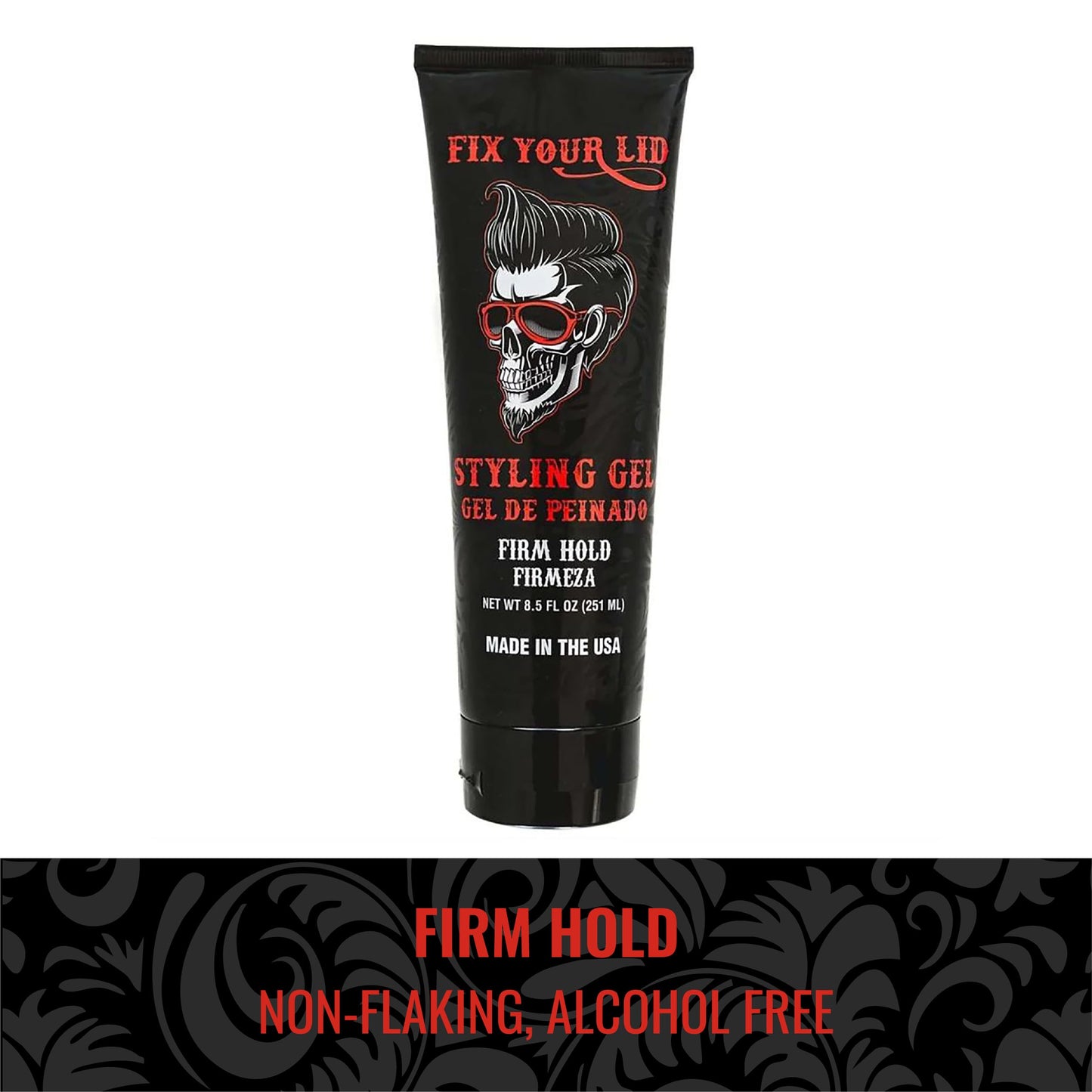 Fix Your Lid Styling Gel for Men's Hair - Firm Hold with Fuller Look - Strong Hold Gel for All Men's Hair Types & Styles - Easy To Wash Out - 8.5 Oz