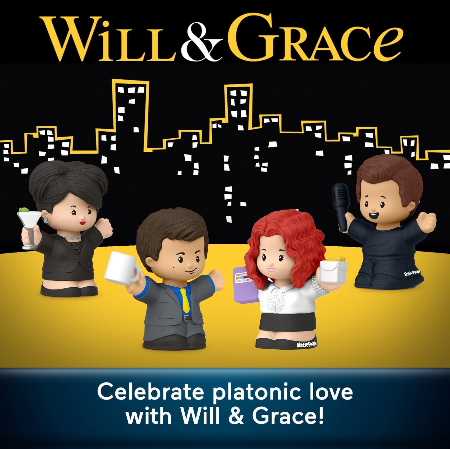 Little People Collector Will and Grace TV Series Special Edition Set for Adults & Fans, 4 Figures in a Display Package (Amazon Exclusive)