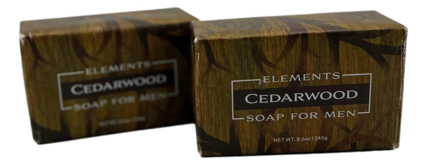 Greenwich Bay Trading Co. Elements Cedarwood Soap for Men, 8.6 oz Bars, Set of 2