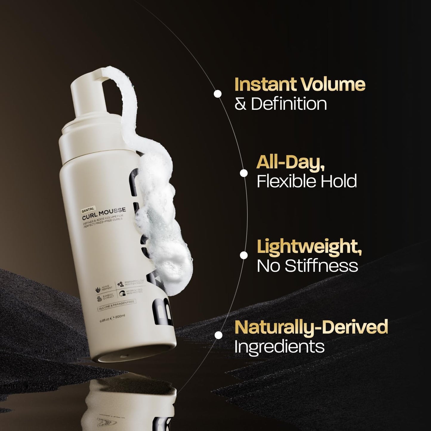 BASED Curl Mousse - Instant Volume & Definition with Flexible Hold - Lightweight Formula with Agave & Rice Protein - Non-Toxic, Silicone Free for All Beauty and Personal Care BASED BODYWORKS