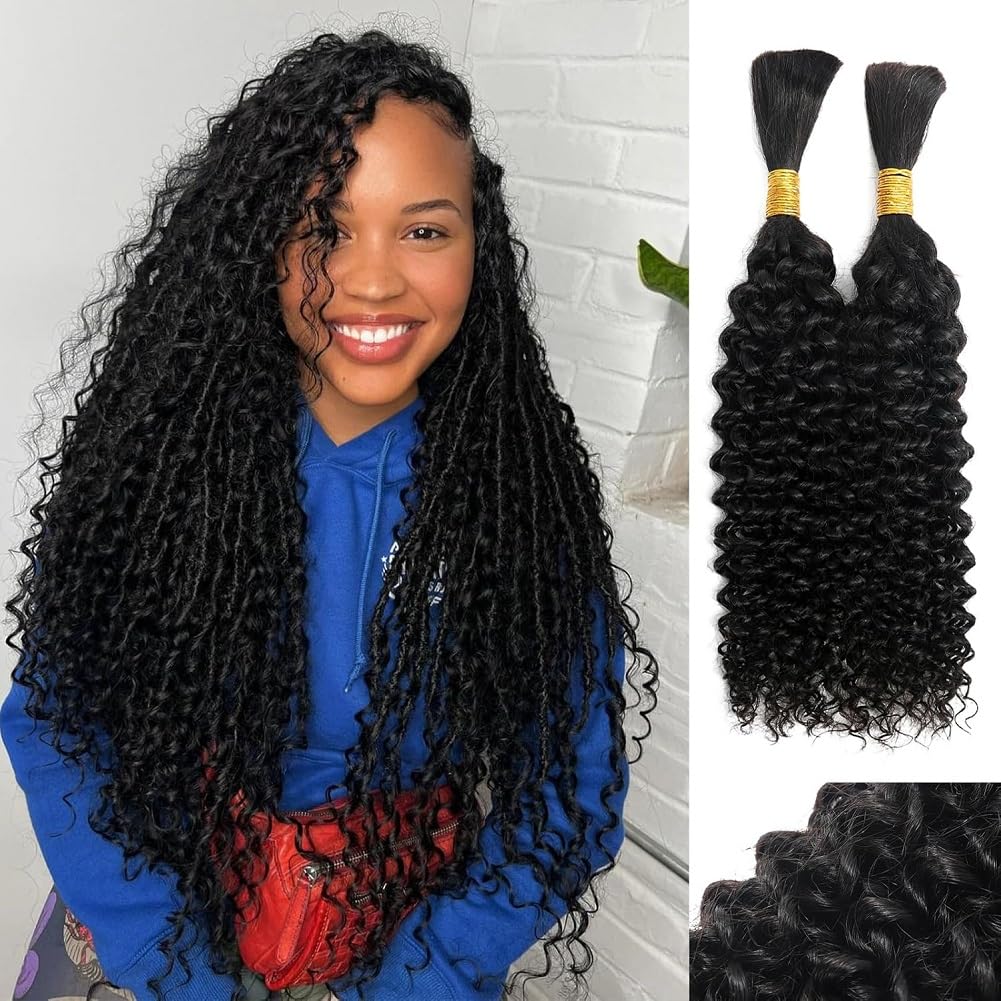 100 Percent Human Boho Braiding Hair Deep Wave Bulk Boho Hair for Braiding Curly Bundles Human Hair for Boho Braids Wet and Wavy Braiding Hair Beauty and Personal Care Acbhoa Default Title