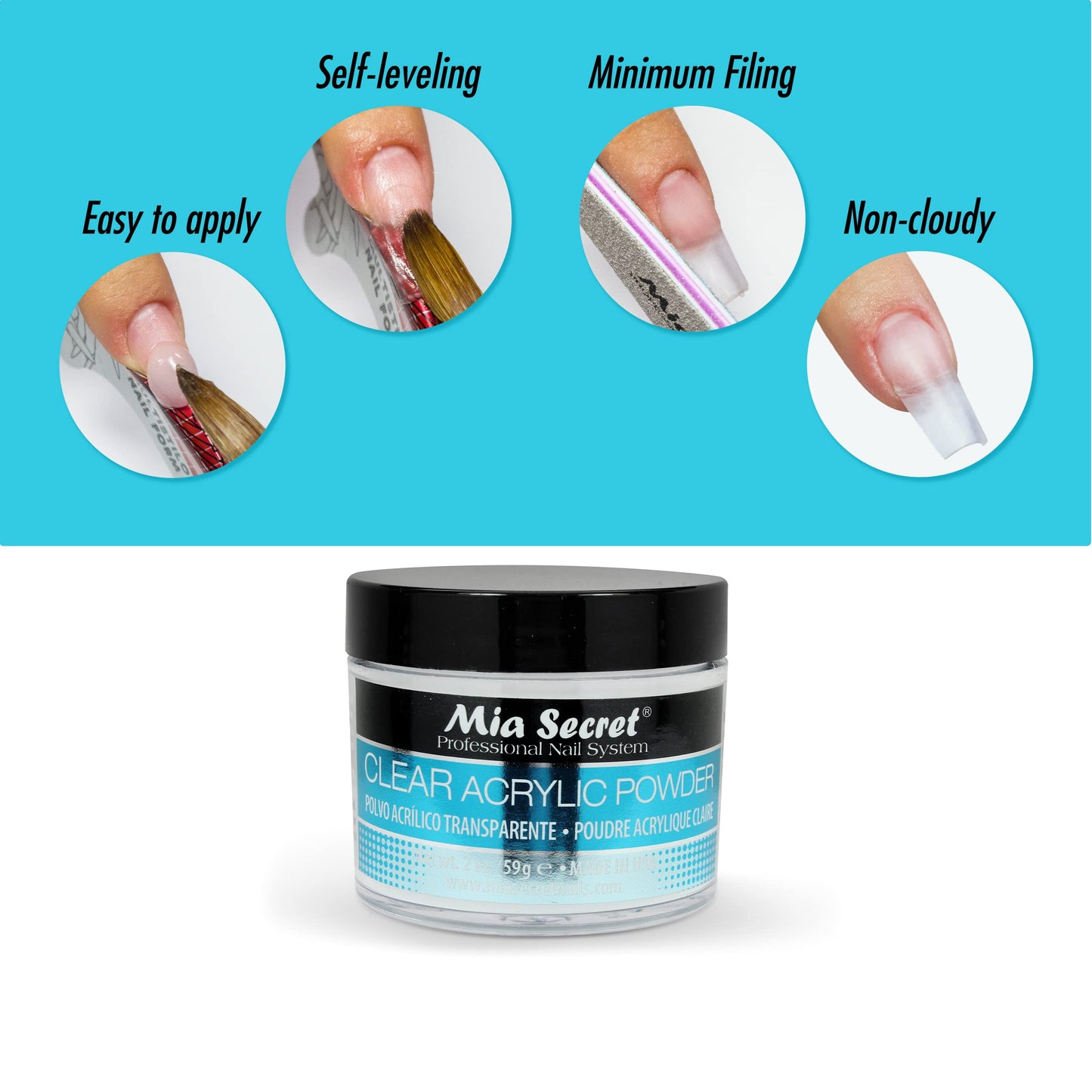 Mia Secret Clear Acrylic Powder (2oz) Beauty & Personal Care Mia Secret