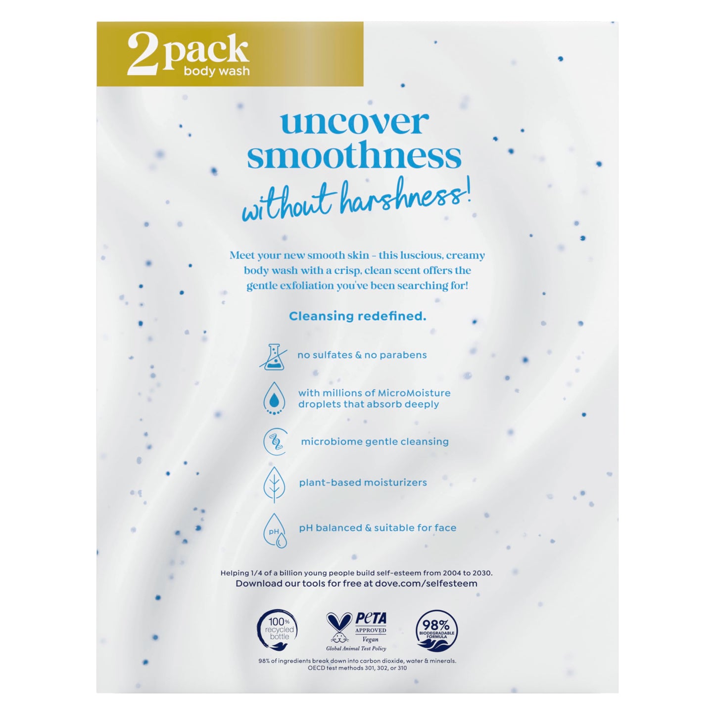 Dove Body Wash 2 Count Gentle Exfoliating With Sea Minerals Instantly Reveals Visibly Smoother Skin Cleanser That Effectively Washes Away Bacteria