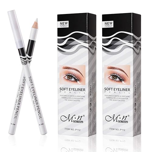 Fashionwu White Eyeliner Pencil Professional Highlighter Eye Liner Pen Soft Strokes Waterproof Long-Lasting Eyeshadow Eye Silkworm Brighten Pencil