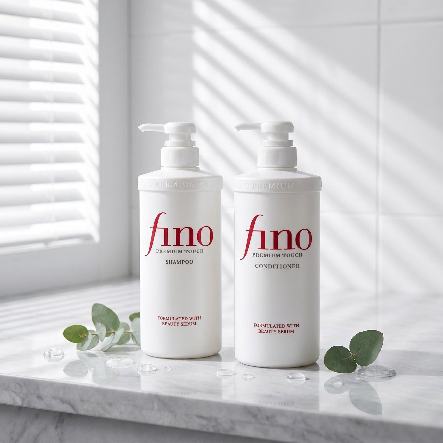 TJ SIGNATURE Fino Premium Touch Shampoo and Conditioner Set - J-Beauty Salon Grade Deep Repair Duo for Dry, Damaged & Frizzy Hair - Includes Exclusive